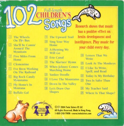 102 Full-Length Children's Songs: Volume Three (back)