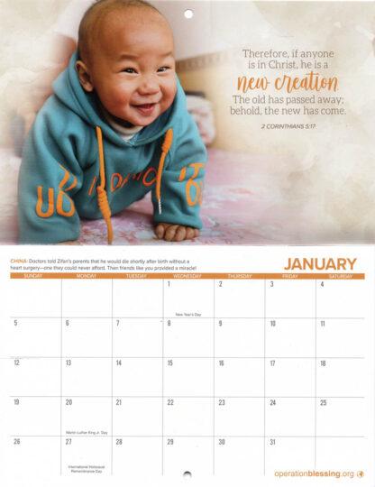 Operation Blessing 2025 Calendar (January)