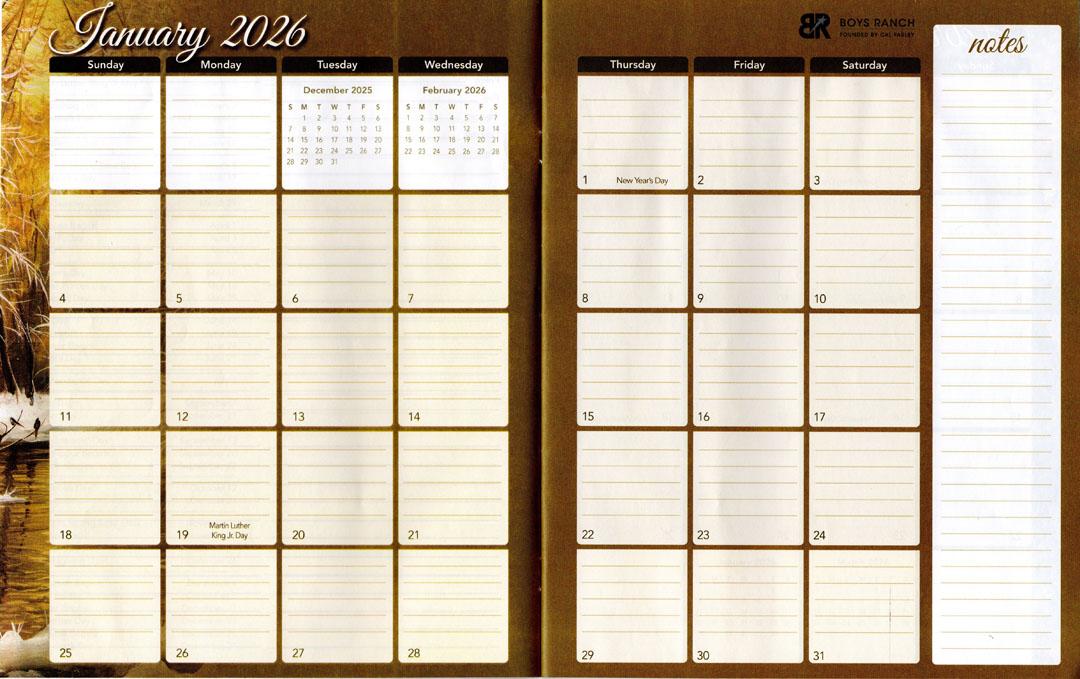 2026 Boys Ranch Planner (January)