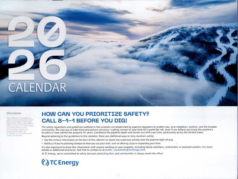 2026 WALL CALENDAR – TCEnergy, Landscape Photos