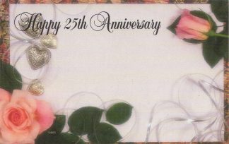 Happy 25th Anniversary - roses & hearts