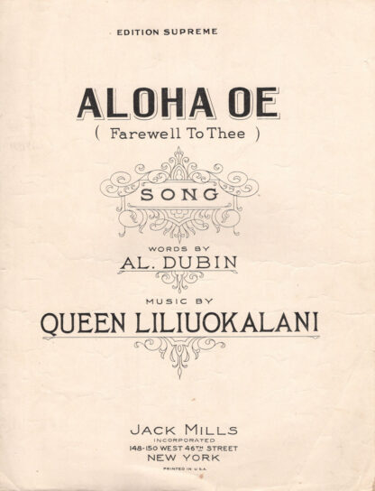 Aloha Oe (Farewell To Thee)