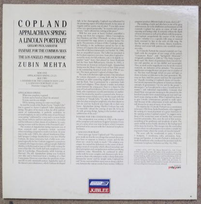 Copland: Appalachian Spring & A Lincoln Portrait - back