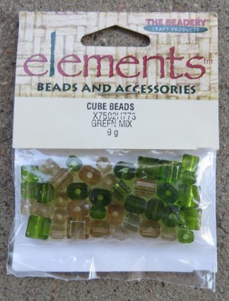 Green Mix Cube Beads