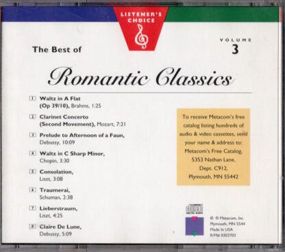 The Best of Romantic Classics, Volume 3 (back)