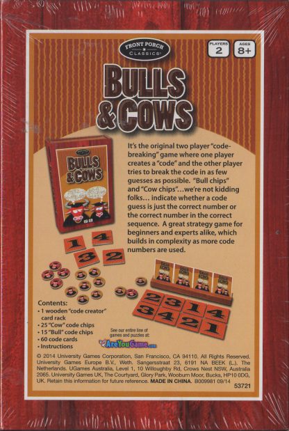 Bulls & Cows (box back)