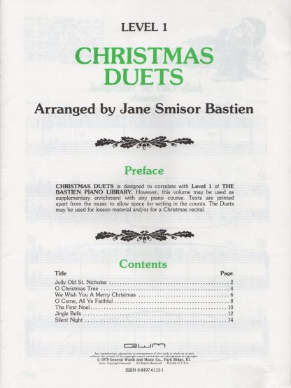 Christmas Duets - contents