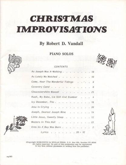 Christmas Improvisations (contents)