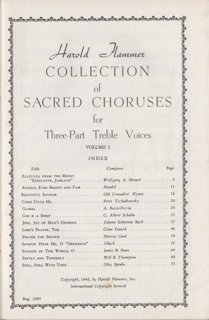 Collection of Sacred Choruses - index