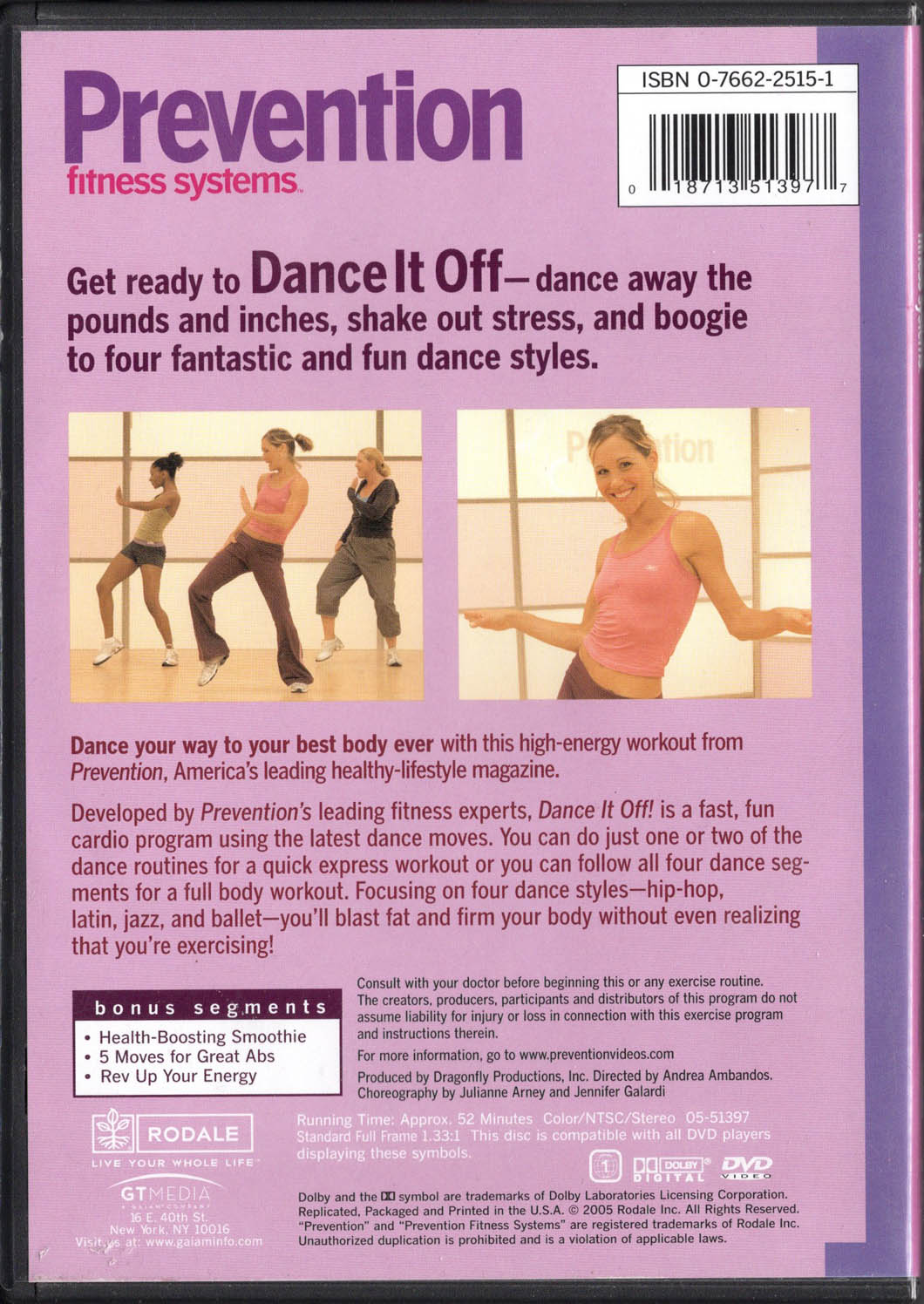 DANCE IT OFF! - 4 Routines With Jennifer Galardi, Prevention DVD
