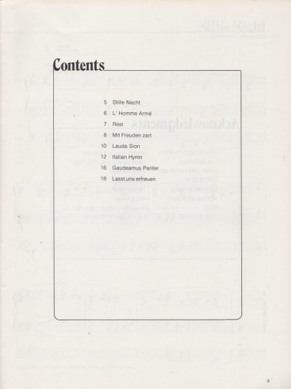 Eight Preludes for Organ (contents)