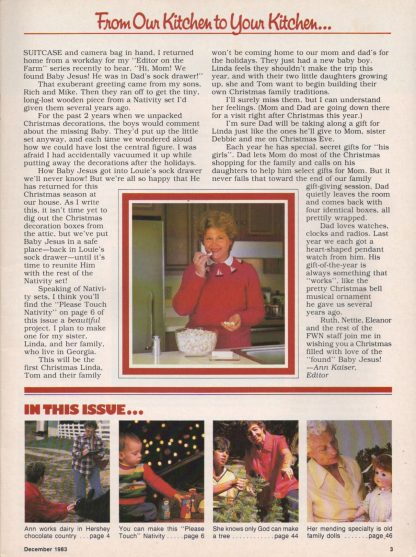 Farm Wife News - December 1983 (contents)