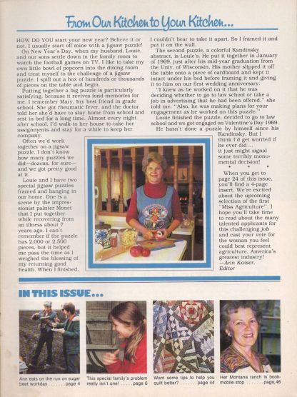 Farm Wife News - January 1984 (contents)