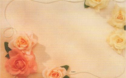 Floral Enclosure Card - pink & yellow roses