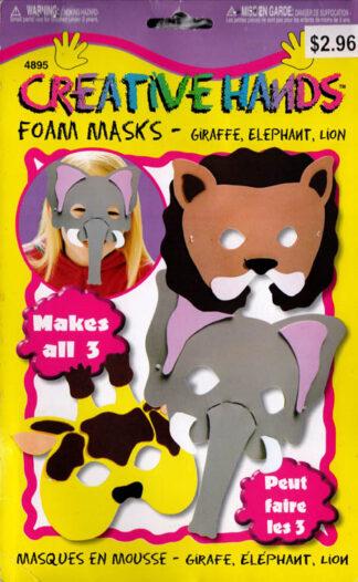 Foam Masks - Giraffe, Elephant, Lion