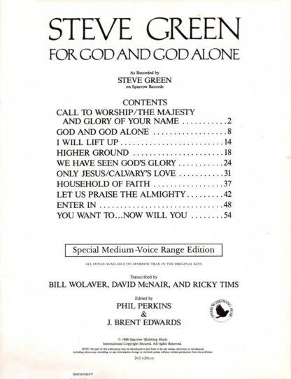 For God And God Alone (contents)