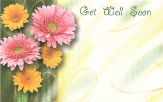 Get Well Soon - pink & yellow daisies