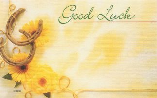 Good Luck floral enclosure card - horseshoes