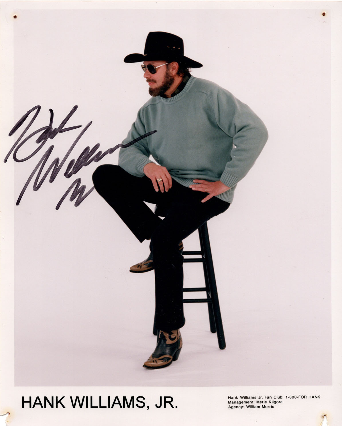 HANK WILLIAMS JR SIGNED MONDAY NIGHT FOOTBALL 8X10 PHOTO PSA/DNA