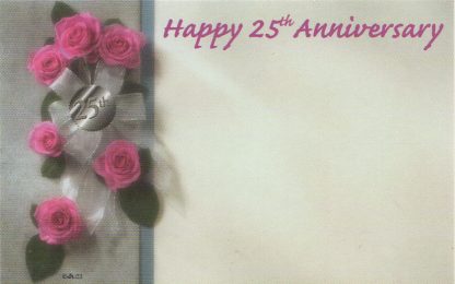 Happy 25th Anniversary - pink roses