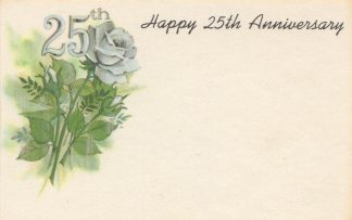 Happy 25th Anniversary - silver rose