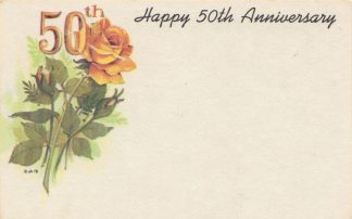 Happy 50th Anniversary - gold rose