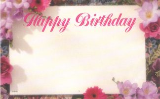 Happy Birthday - pink & lavender border