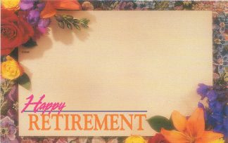 Happy Retirement floral enclosure card