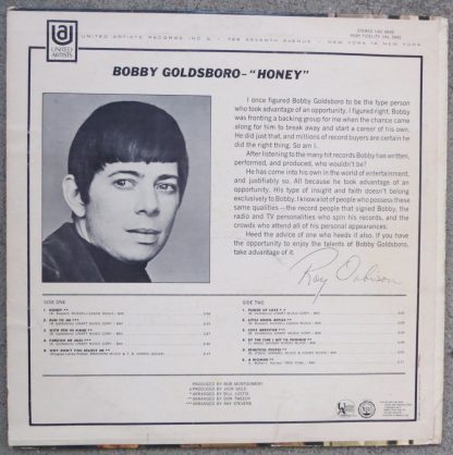 Honey by Bobby Goldsboro - jacket back