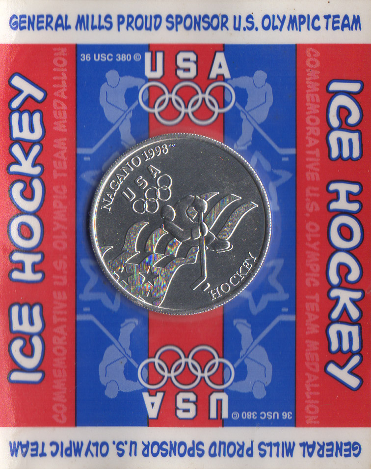 ICE HOCKEY COLLECTOR COIN - Nagano 1998 Olympics, General Mills