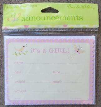 It's A Girl! Birth Announcements