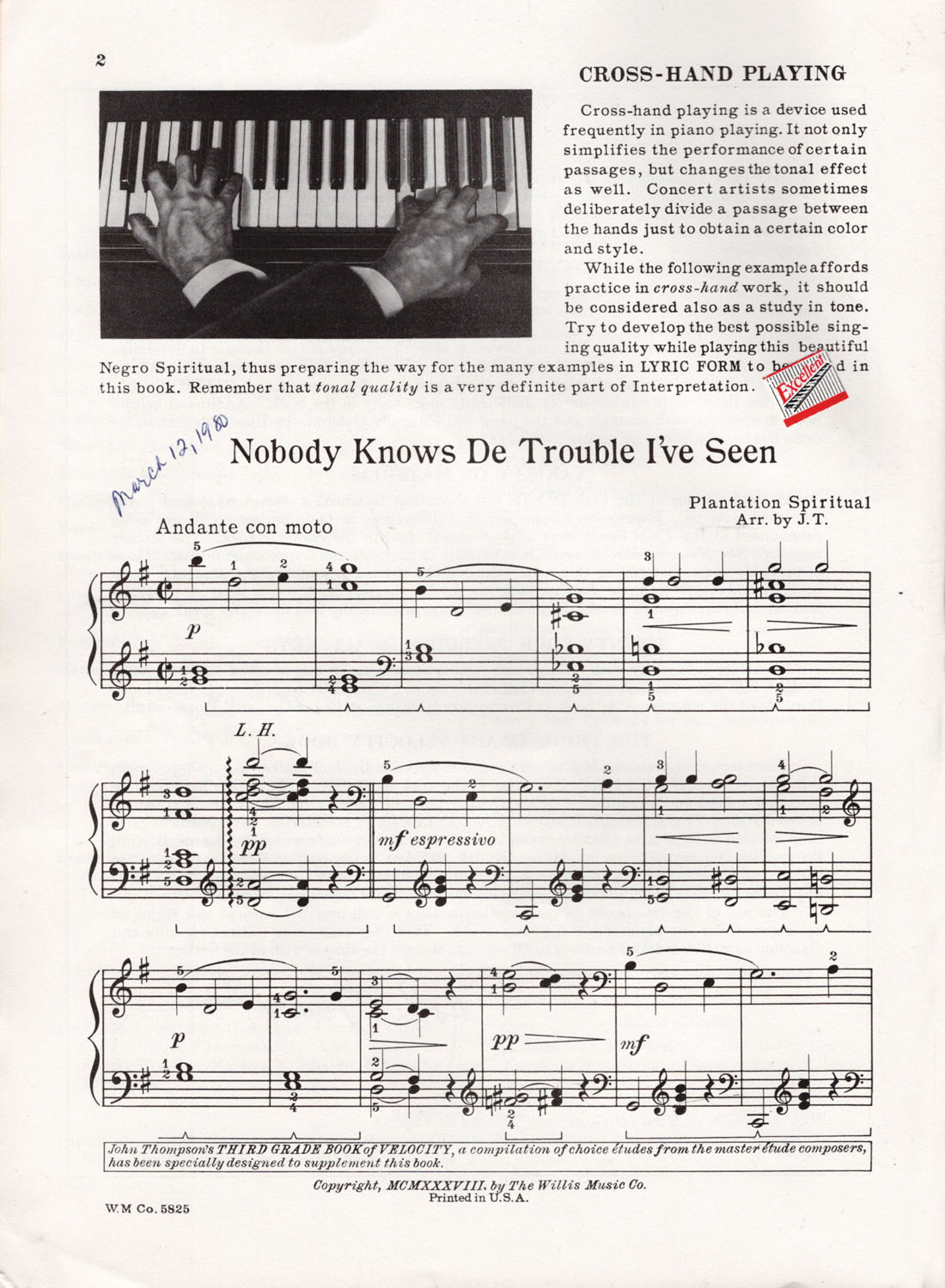 John Thompson's Modern Course for the Piano: The Third Grade Book (page)