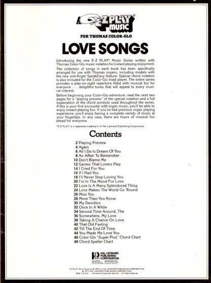 Love Songs (contents)