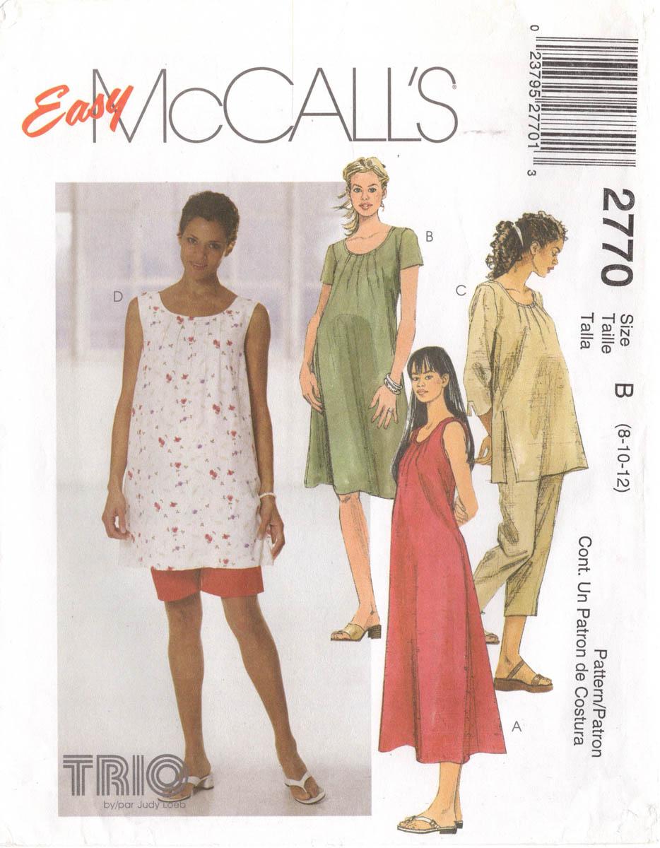 MATERNITY DRESS, TOP & PANTS - McCall's 2770, Misses' 8-20