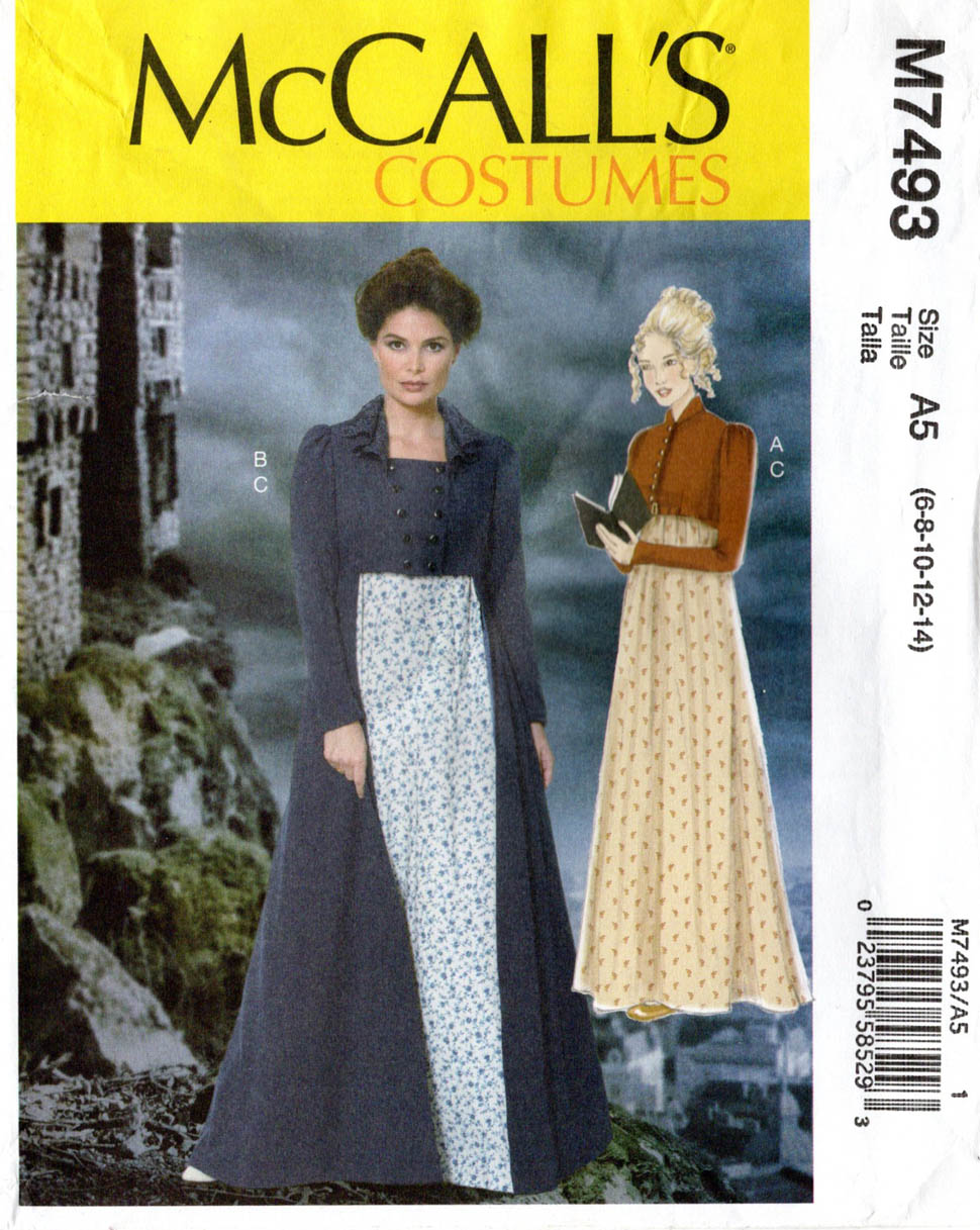 JANE AUSTEN DRESS, JACKET COAT McCall's 7493, Miss 6-22