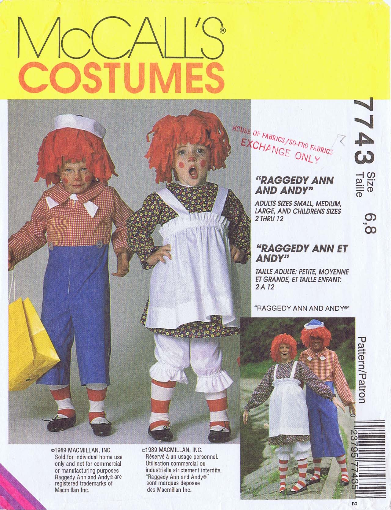 raggedy ann costume pattern