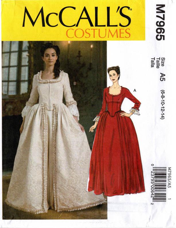 COLONIAL ERA GOWNS – McCall’s 7965, Misses’ 6-14 or 14-22
