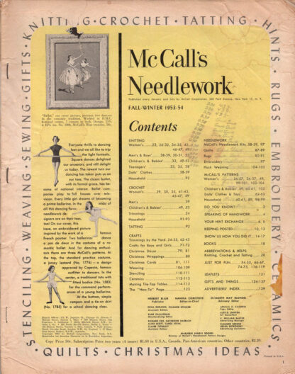 McCall's Needlework - Fall-Winter 1953-54 (contents)