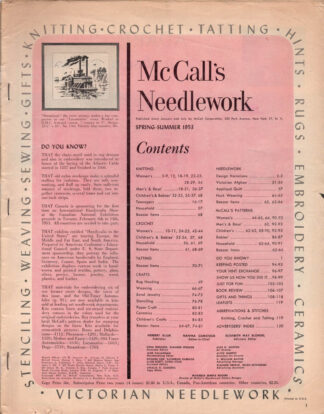 McCall's Needlework - Spring-Summer 1953 (contents)