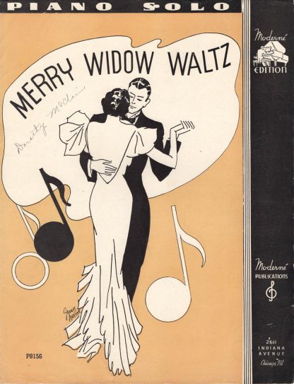 The Merry Widow Waltz Franz Lehar 1936 Piano Solo 