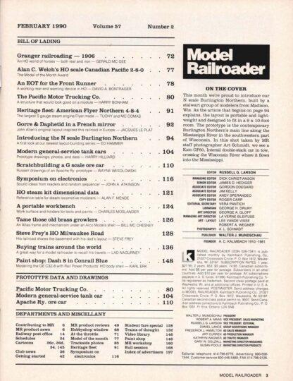 Model Railroader, February 1990 (contents)