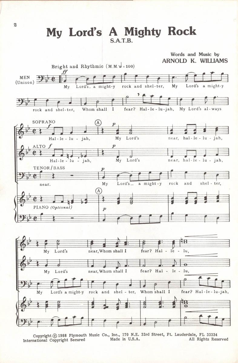 My Lord's A Mighty Rock (page)