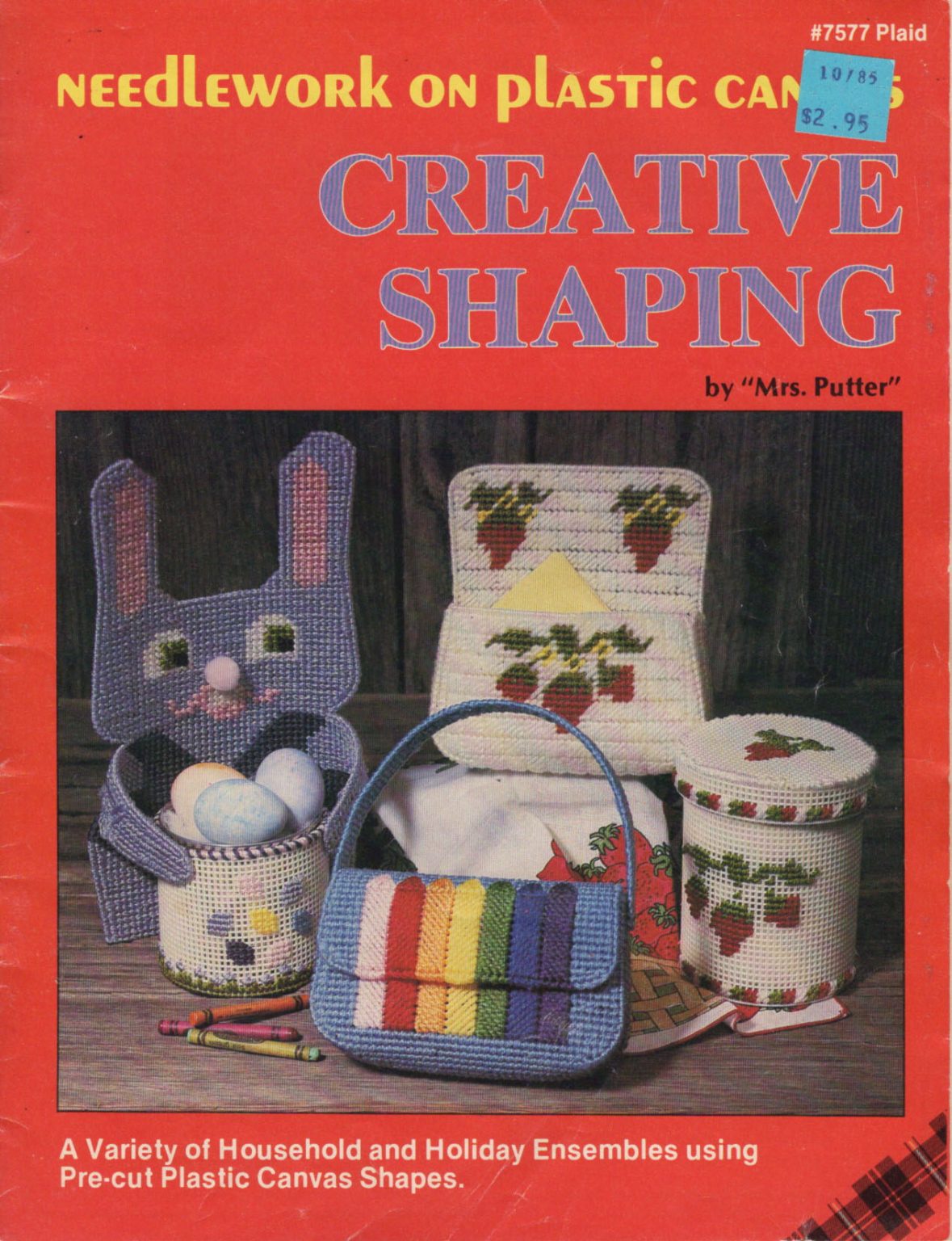Needlework on Plastic Canvas CREATIVE SHAPING Putter, Plaid 7577