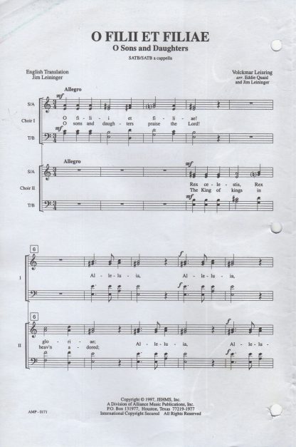 O Filii et Filiae (first page)