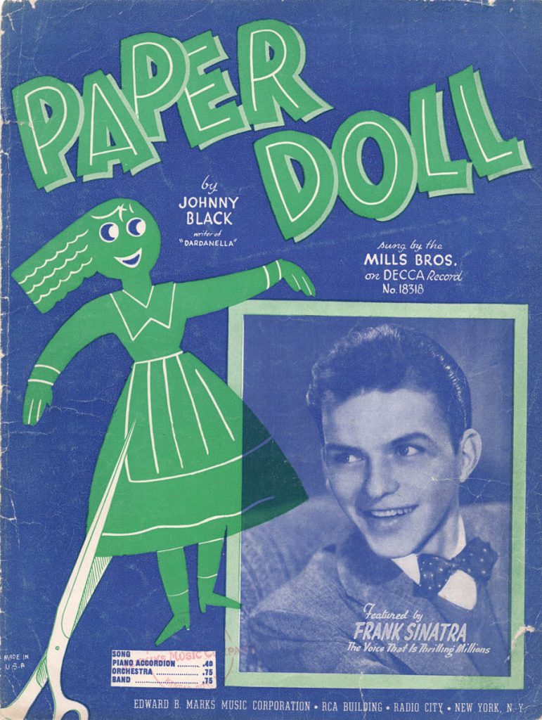 PAPER DOLL Johnny Black & Frank Sinatra, 1942 Sheet Music