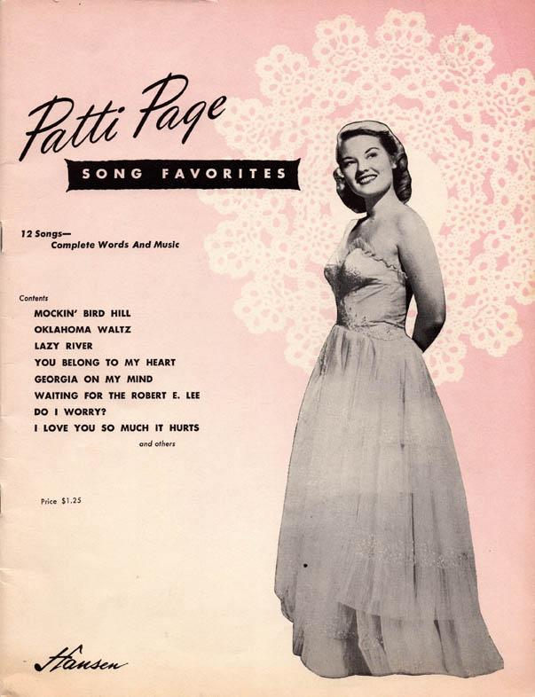 PATTI PAGE SONG FAVORITES – 12 Songs, 1951 Song Book
