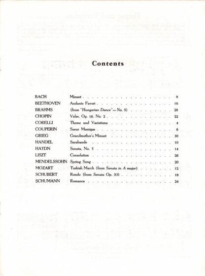 Second Year Piano Classics (contents)