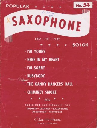 Popular Saxophone Solos No. 54