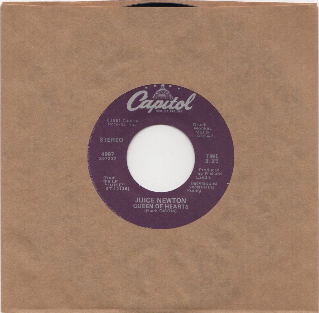 QUEEN OF HEARTS / RIVER OF LOVE Juice Newton, Capitol 4997, 45