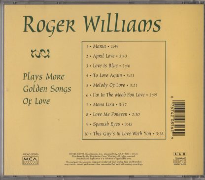 Roger Williams Plays More Golden Songs Of Love - back